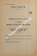 Book cover of Periodical Operating Notice containing General Instructions and Notices, Saturday 1 August 1998 to Friday, 2 October 1998 by Railtrack Southern